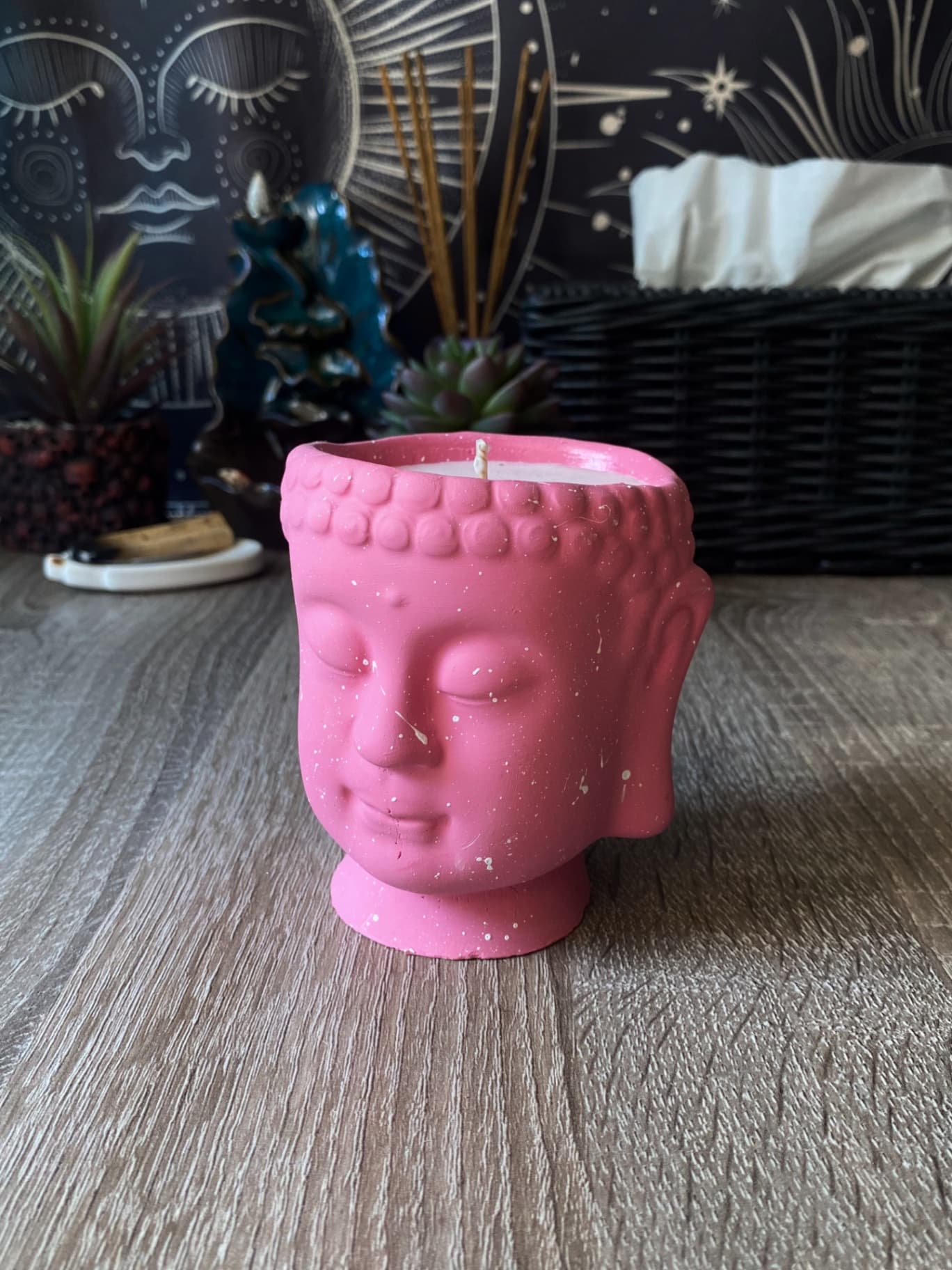 Свеча ароматическая Будда Pink, клюквенный лес, 9х10 см, диаметр 6,5 см