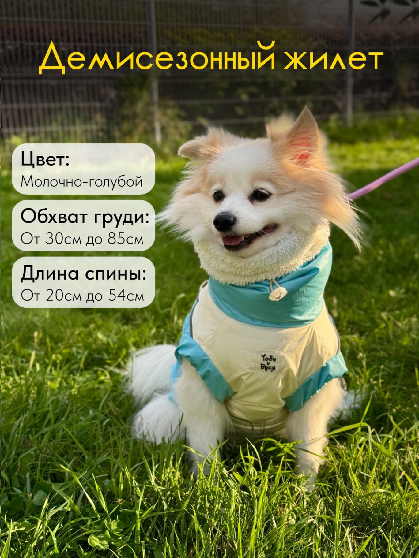 Демисезонный жилет для собак со светоотражающими элементами, водонепроницаемый 🤍🩵